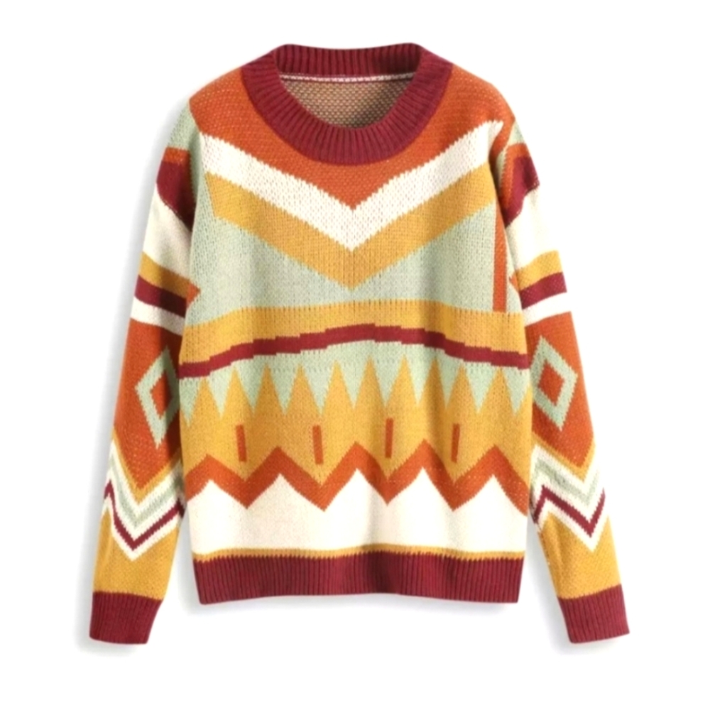 NWT Cider Abstract Multi Colored Sweater